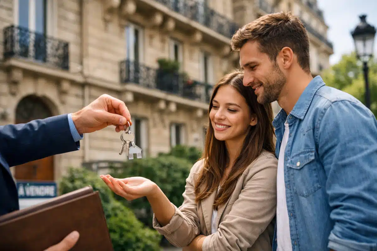 Achat immobilier ancien sans apport personnel en 2025, clés de maison et documents de prêt bancaire